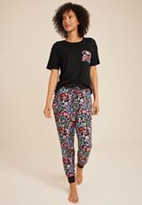 Slouchy Pocket Tee And Jogger Pajamas Set, C6630, small