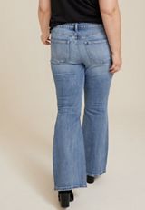 Plus Size edgely&trade; Mid Rise Flare Jean, MEDIUM SANDBLAST, small