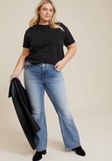 Plus Size edgely&trade; Mid Rise Flare Jean, MEDIUM SANDBLAST, small