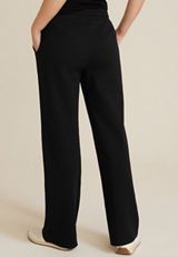 High Rise Ponte Wide Leg Pant, BLACK, small