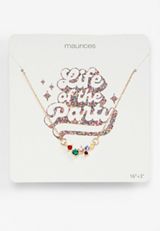 Multicolor Cluster Stone Pendant Necklace, , small