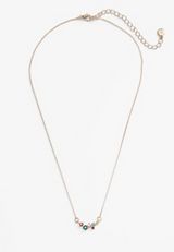 Multicolor Cluster Stone Pendant Necklace, , small