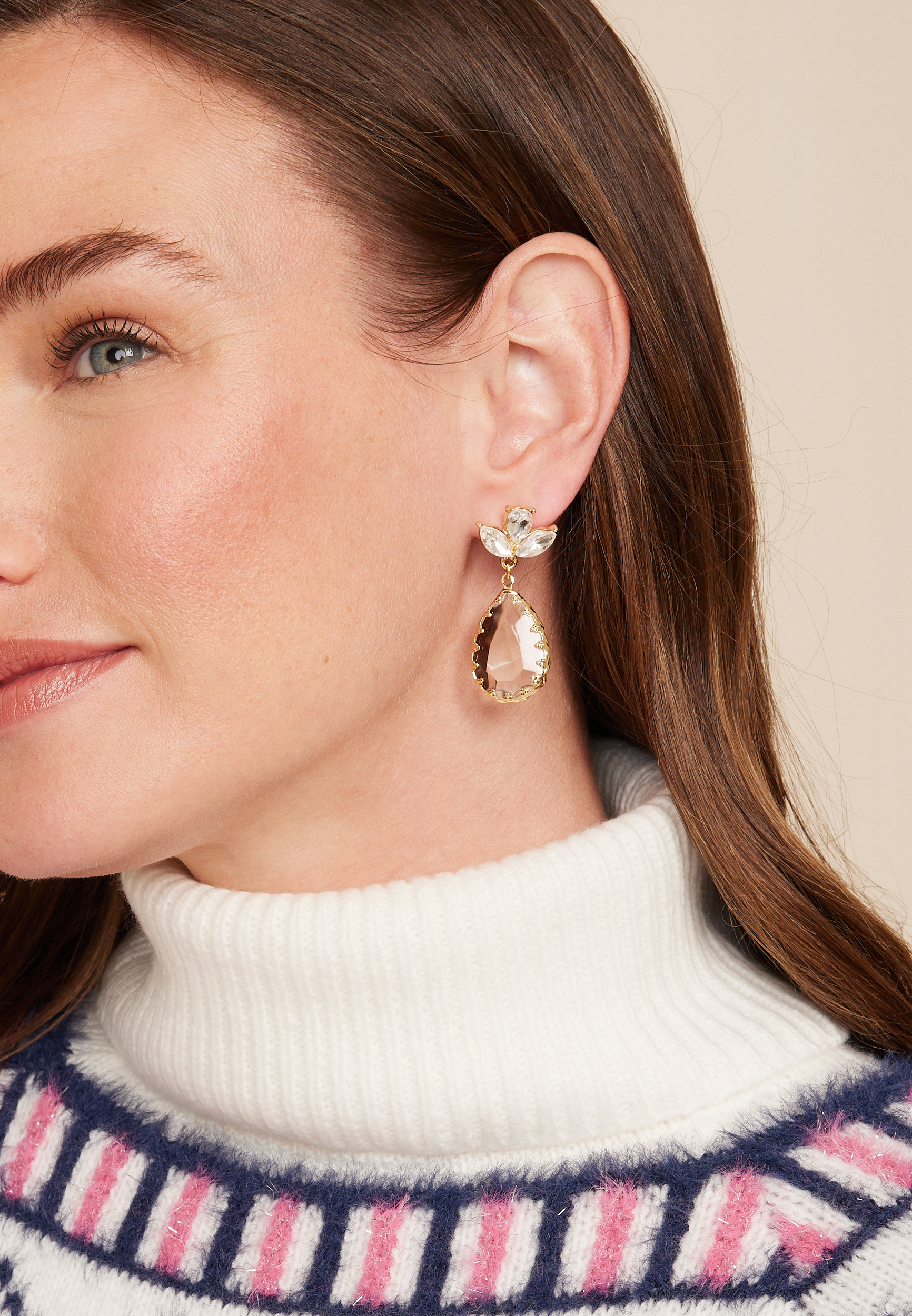 Crystal Teardrop Statement Earrings, C605, large