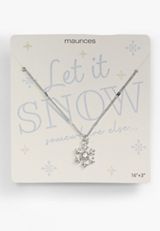 Silver Snowflake Pendant Necklace, , small