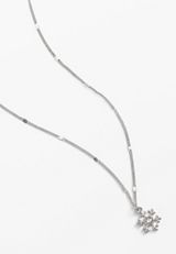 Silver Snowflake Pendant Necklace, , small