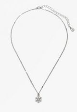 Silver Snowflake Pendant Necklace, , small