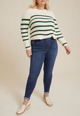 Plus Size Everflex&trade; High Rise Button Fly Super Skinny Ankle Jean, C258, small