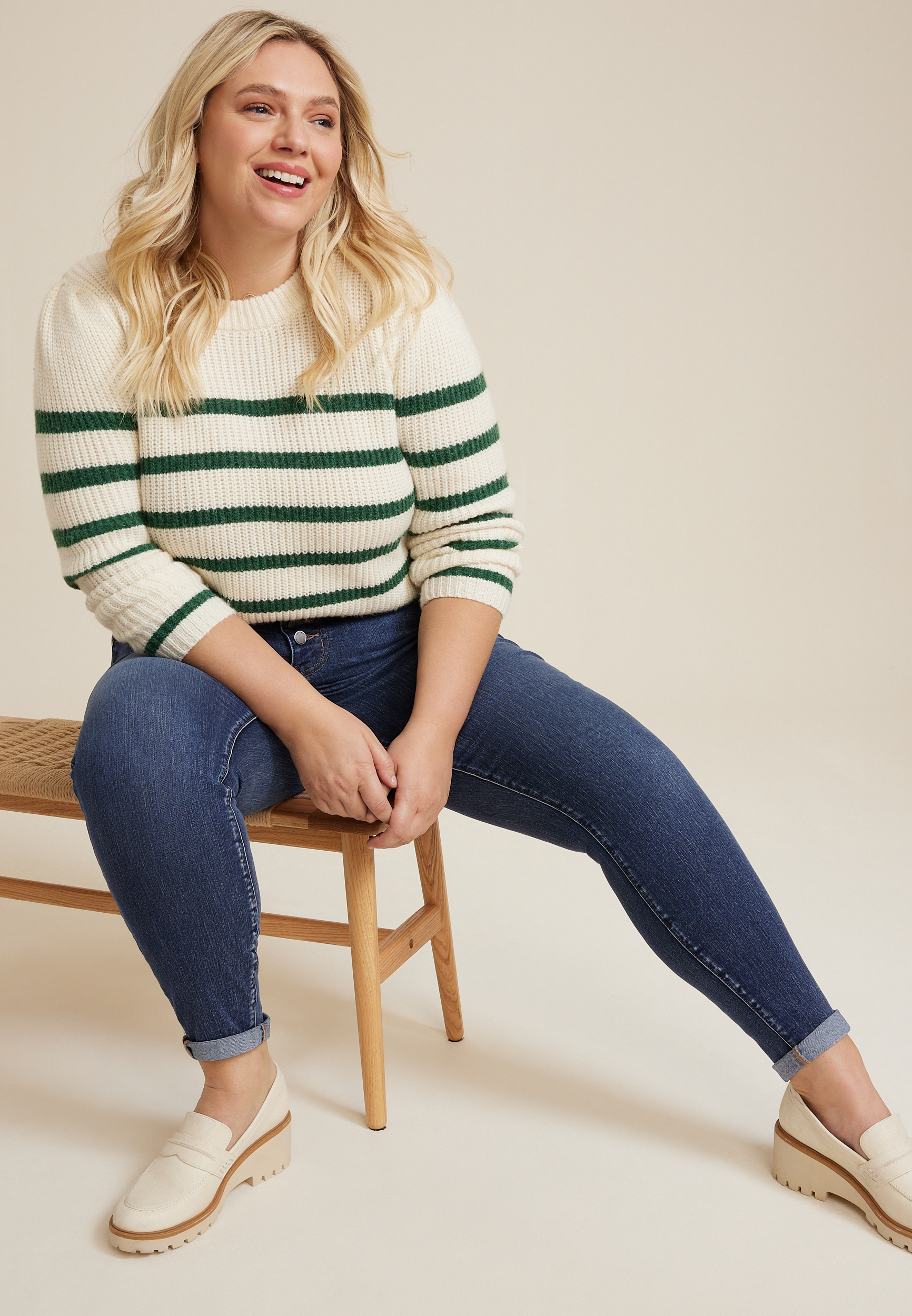 Plus Size Everflex&trade; High Rise Button Fly Super Skinny Ankle Jean, C258, large
