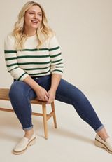 Plus Size Everflex&trade; High Rise Button Fly Super Skinny Ankle Jean, C258, small
