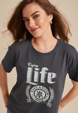 Enjoy Life Have A Cold Beer Graphic Tee, PHANTOM BLACK, small