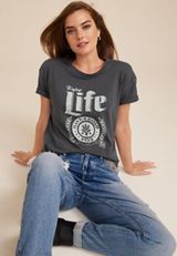 Enjoy Life Have A Cold Beer Graphic Tee, PHANTOM BLACK, small