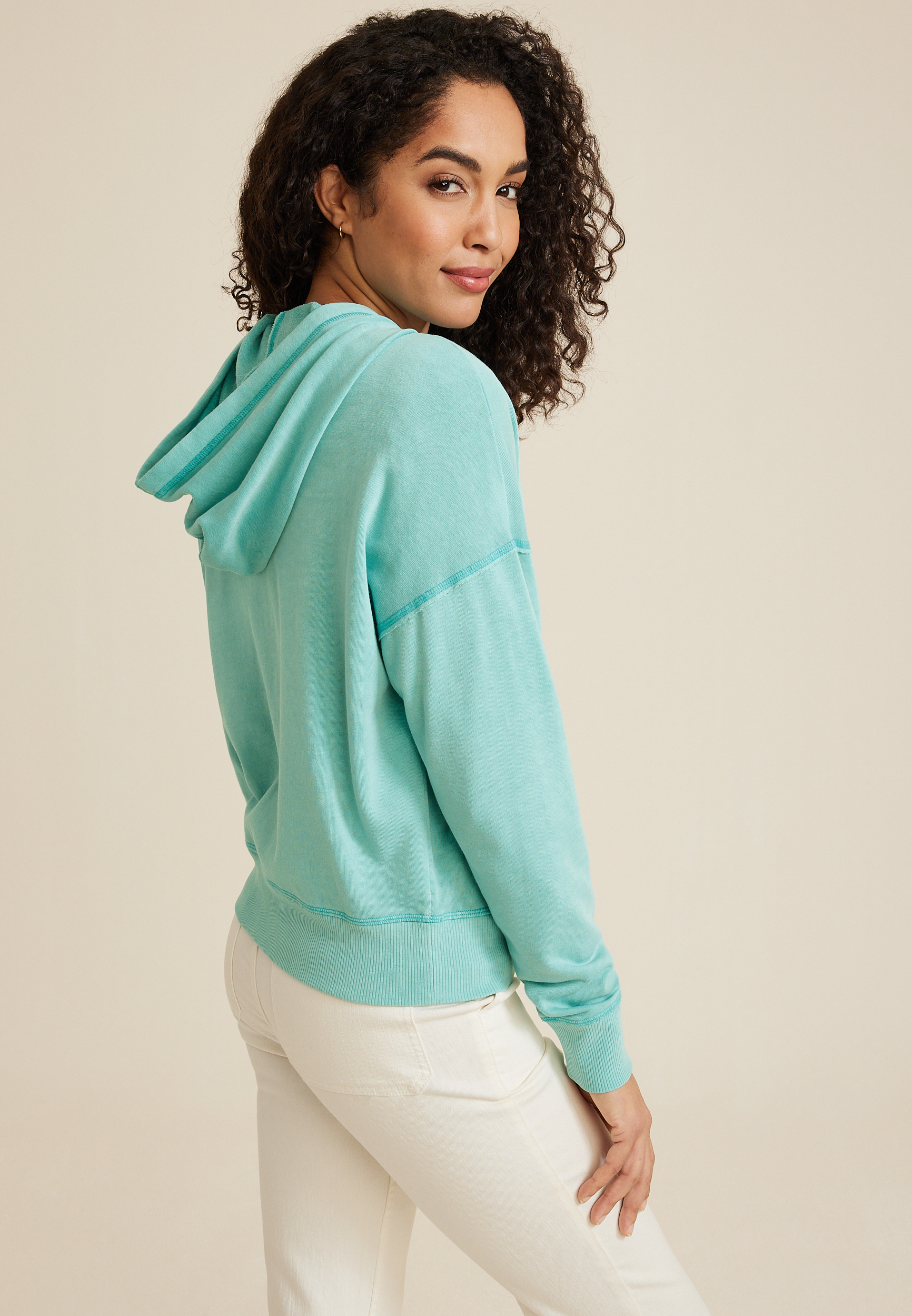 Washed Full Zip Hoodie, C4476, large