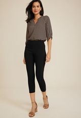 Bengaline High Rise Skinny Cropped Dress Pant, , small