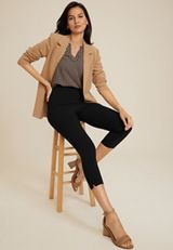 Bengaline High Rise Skinny Cropped Dress Pant, , small