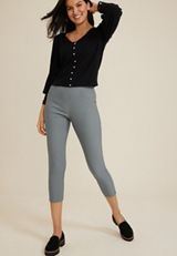 Bengaline Textured High Rise Skinny Cropped Dress Pant, C4913, small
