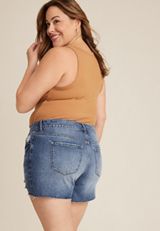 Plus Size KanCan&trade; High Rise Vintage Destructed Hem 5in Short, C3337, small