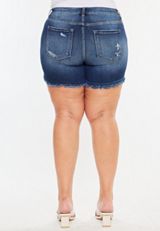 Plus Size KanCan&trade; Mid Rise Released Frayed Hem 5in Short, C258, small