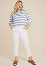 Plus Size KanCan&trade; High Rise Double Layer Fray Hem Ankle Straight Jean, C223, small