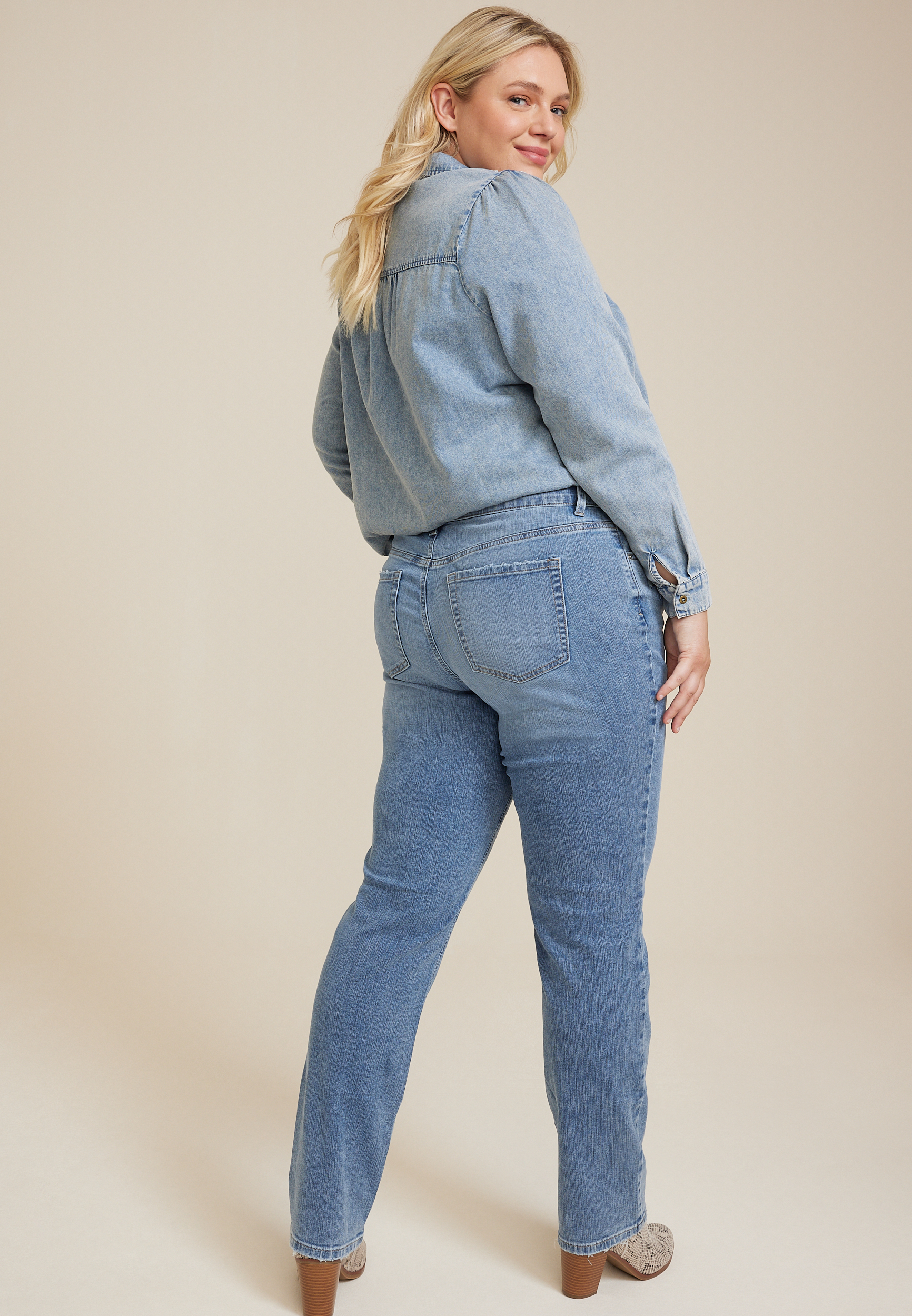 Plus Size m jeans by maurices&trade; Classic Mid Rise Straight Jean, C3337, large
