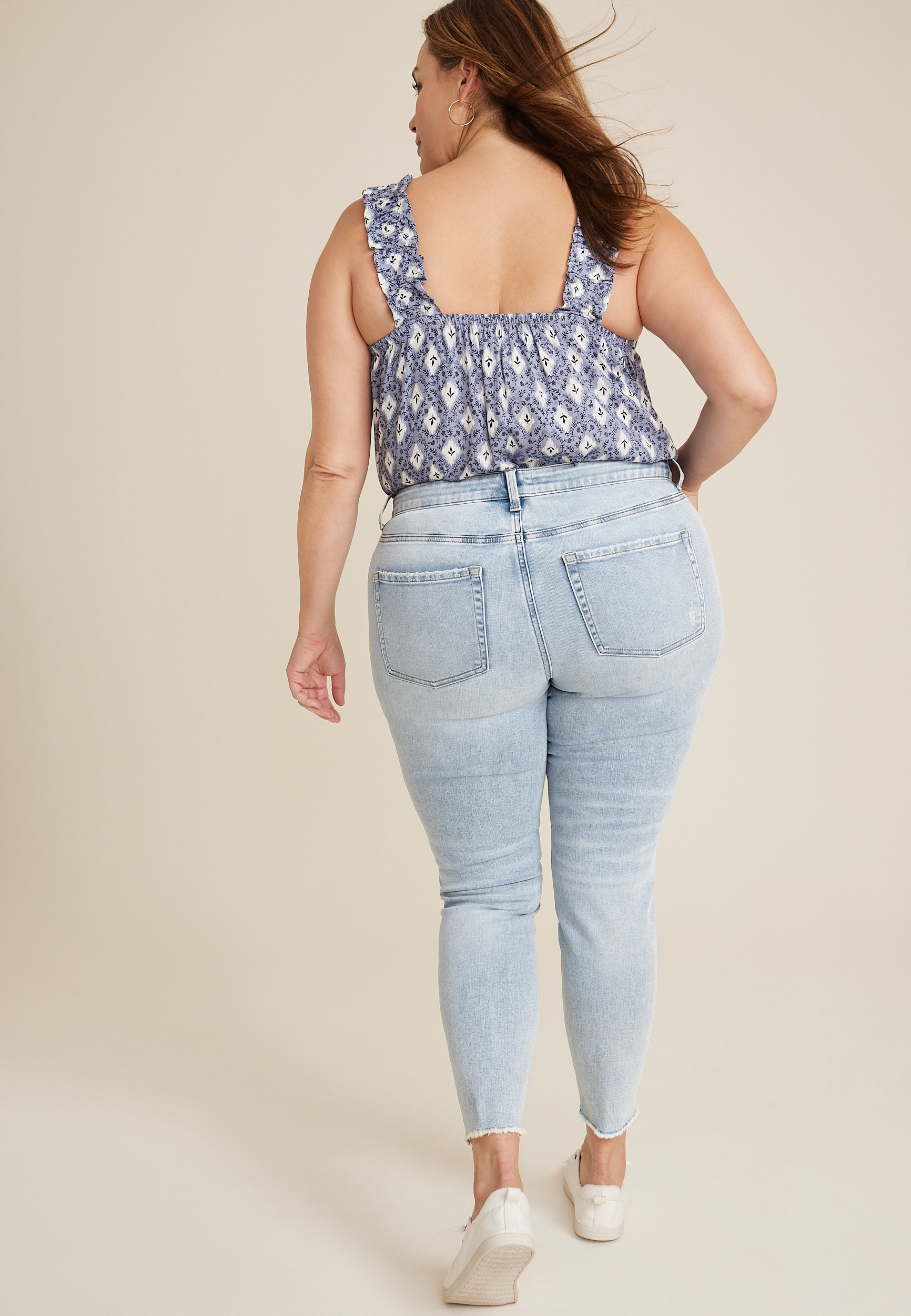 Plus Size Everflex&trade; Cool Comfort Mid Rise Seamed Super Skinny Ankle Jean, C2806, large
