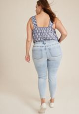 Plus Size Everflex&trade; Cool Comfort Mid Rise Seamed Super Skinny Ankle Jean, C2806, small