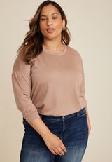 Plus Size 24/7 Clara Long Sleeve Tee, C5214, small