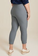 Plus Size Bengaline Textured High Rise Skinny Cropped Dress Pant, C4913, small