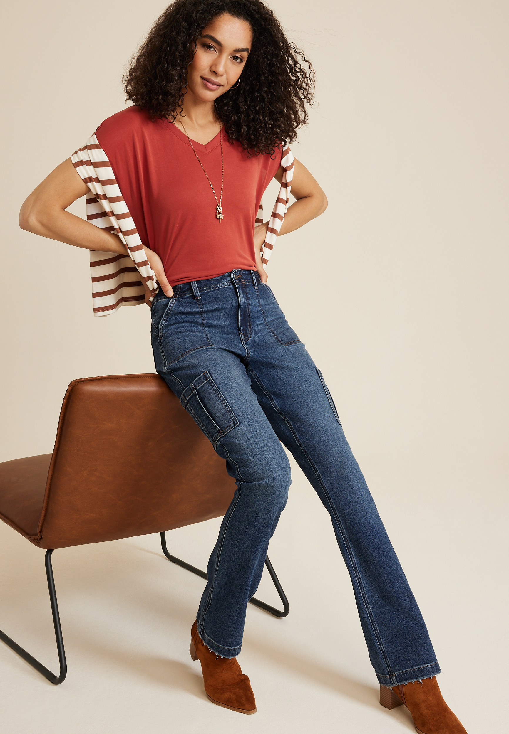 m jeans by maurices&trade; Cool Comfort High Rise Cargo Slim Boot Jean, C258, large