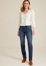 m jeans by maurices&trade; Classic Low Rise Straight Jean, DARK SANDBLAST, small
