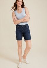 m jeans by maurices&trade; Classic Mid Rise 8in Bermuda Short, DARK SANDBLAST, small