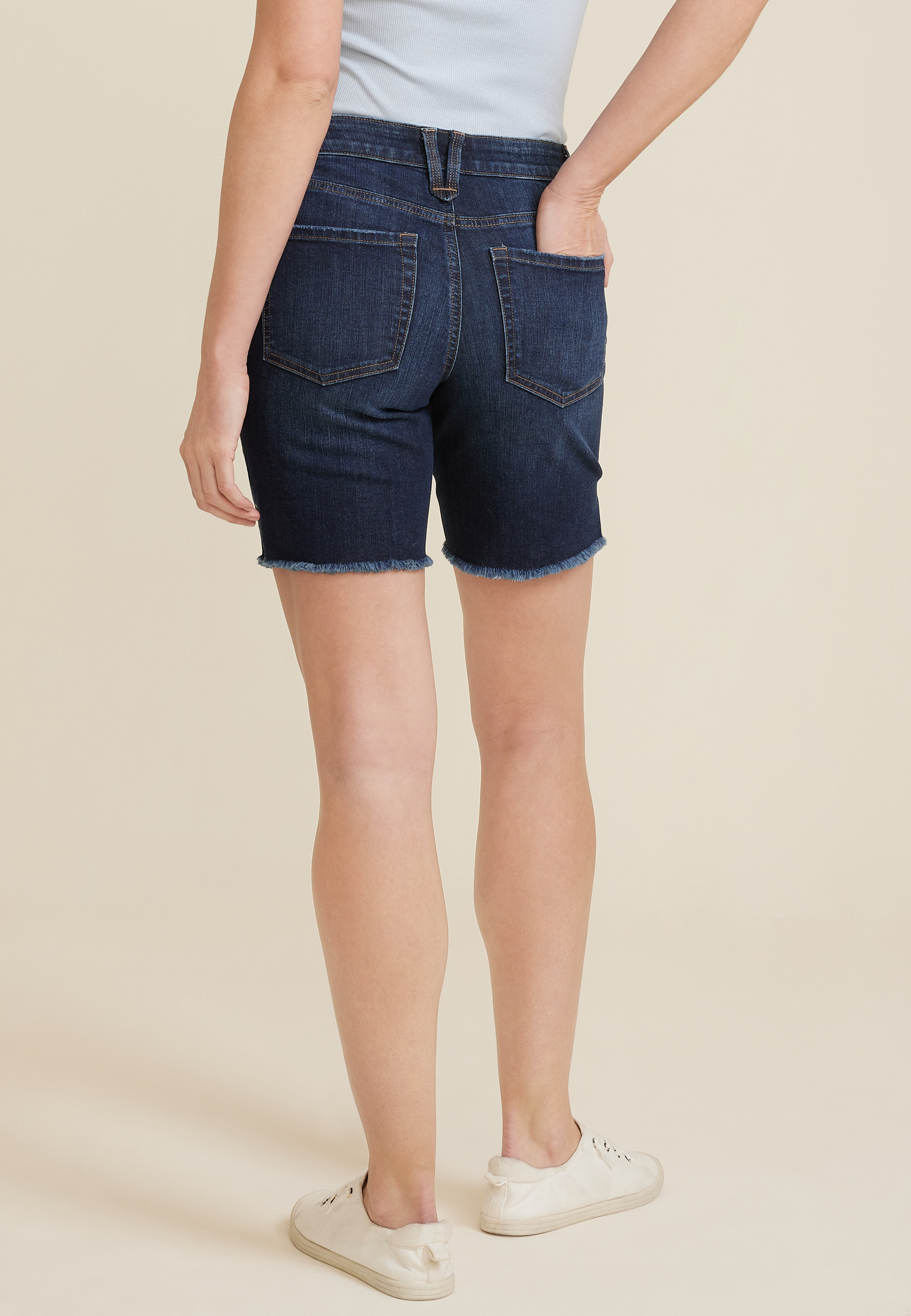 m jeans by maurices&trade; Classic Mid Rise 8in Bermuda Short, DARK SANDBLAST, large
