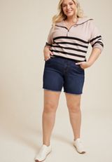 Plus Size m jeans by maurices&trade; Classic Mid Rise 8in Bermuda Short, C258, small