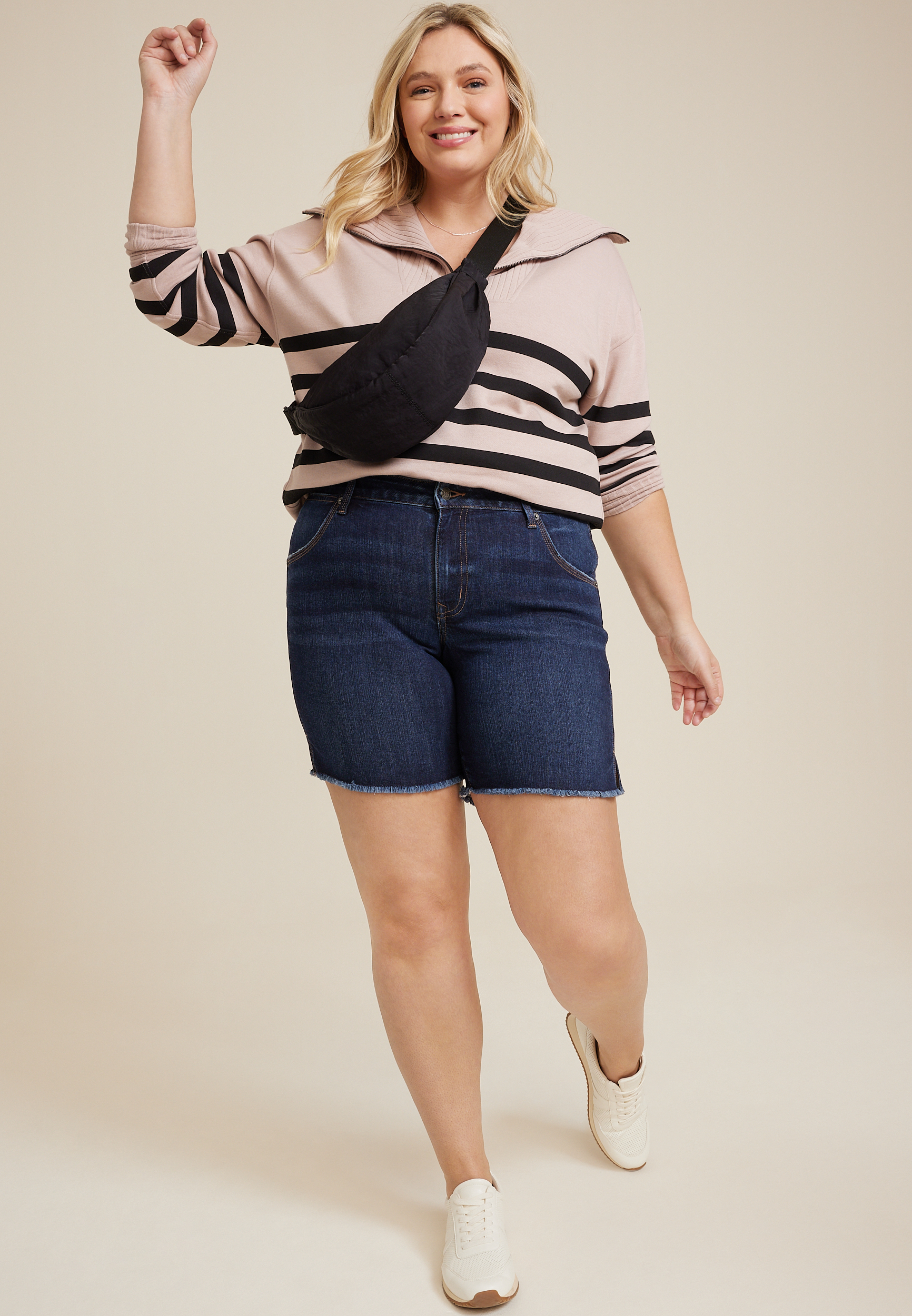 Plus Size m jeans by maurices&trade; Classic Mid Rise 8in Bermuda Short, C258, large