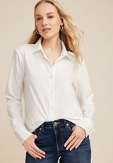 Winona Stretch Button Down Blouse, C4673, small