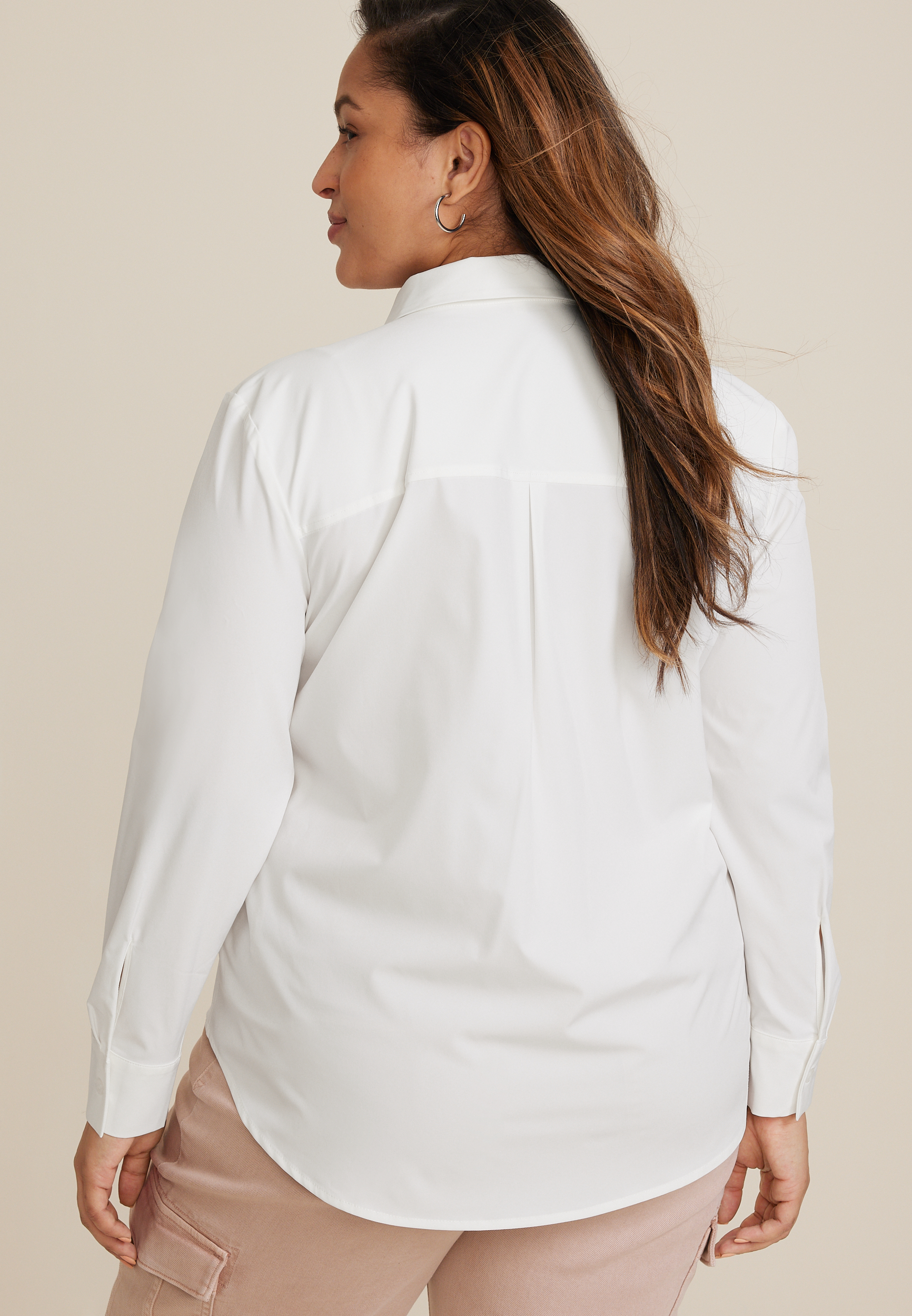 stretch button down blouse