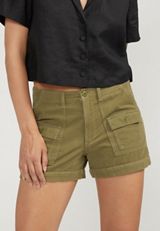 Silver Jeans Co.&reg; Utility Corduroy High Rise 3in Short, GREEN, small