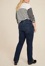 Plus Size m jeans by maurices&trade; High Rise Crosshatch Double Button Slim Boot Jean, C258, small