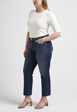 Plus Size Silver Jeans Co.&reg; Suki Curvy Mid Rise Luxe Stretch Straight Jean, DARK SANDBLAST, small