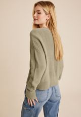 Solid Button Up Cardigan, OLIVE FOG, small