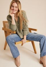 Solid Button Up Cardigan, OLIVE FOG, small
