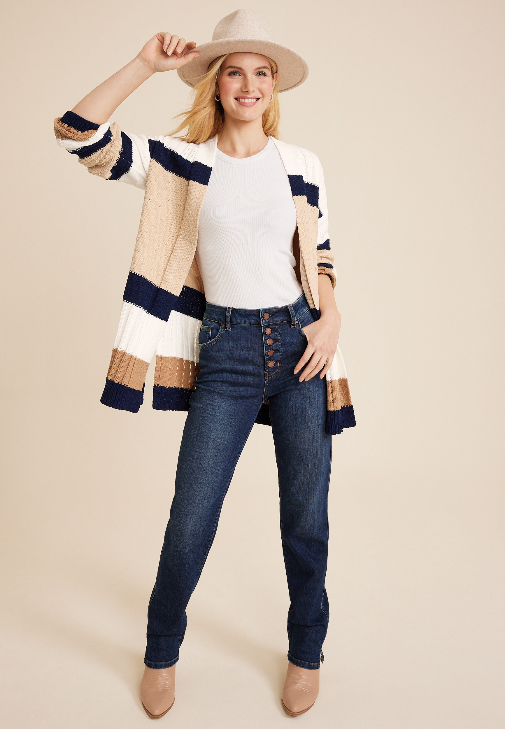 Striped Chenille Cardigan, C3986, large