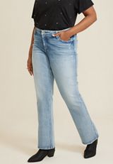 Plus Size edgely&trade; Loose Mid Rise Bootcut Jean, C3337, small