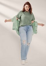 Plus Size edgely&trade; Mid Rise Ripped Relaxed Boyfriend Straight Jean, C2806, small