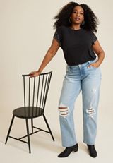 Plus Size edgely&trade; Mid Rise Ripped Relaxed Boyfriend Straight Jean, C2806, small