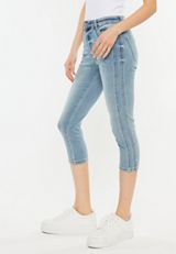 KanCan&trade; Light High Rise Side Seam Capri, MEDIUM SANDBLAST, small