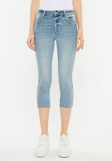 KanCan&trade; Light High Rise Side Seam Capri, MEDIUM SANDBLAST, small