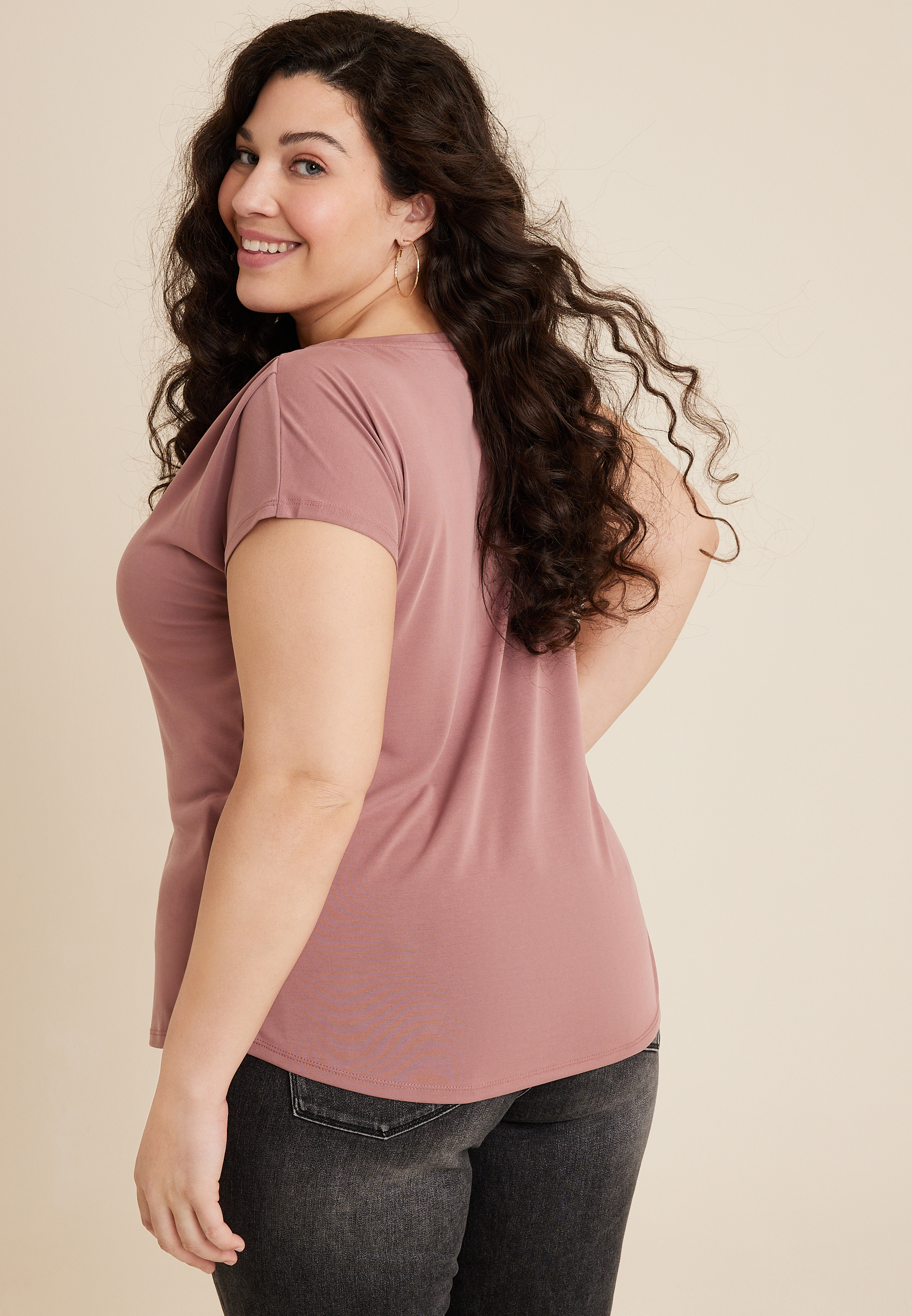 Plus Size 24/7 Fairhaven Sandwash Dolman Tee, C4291, large