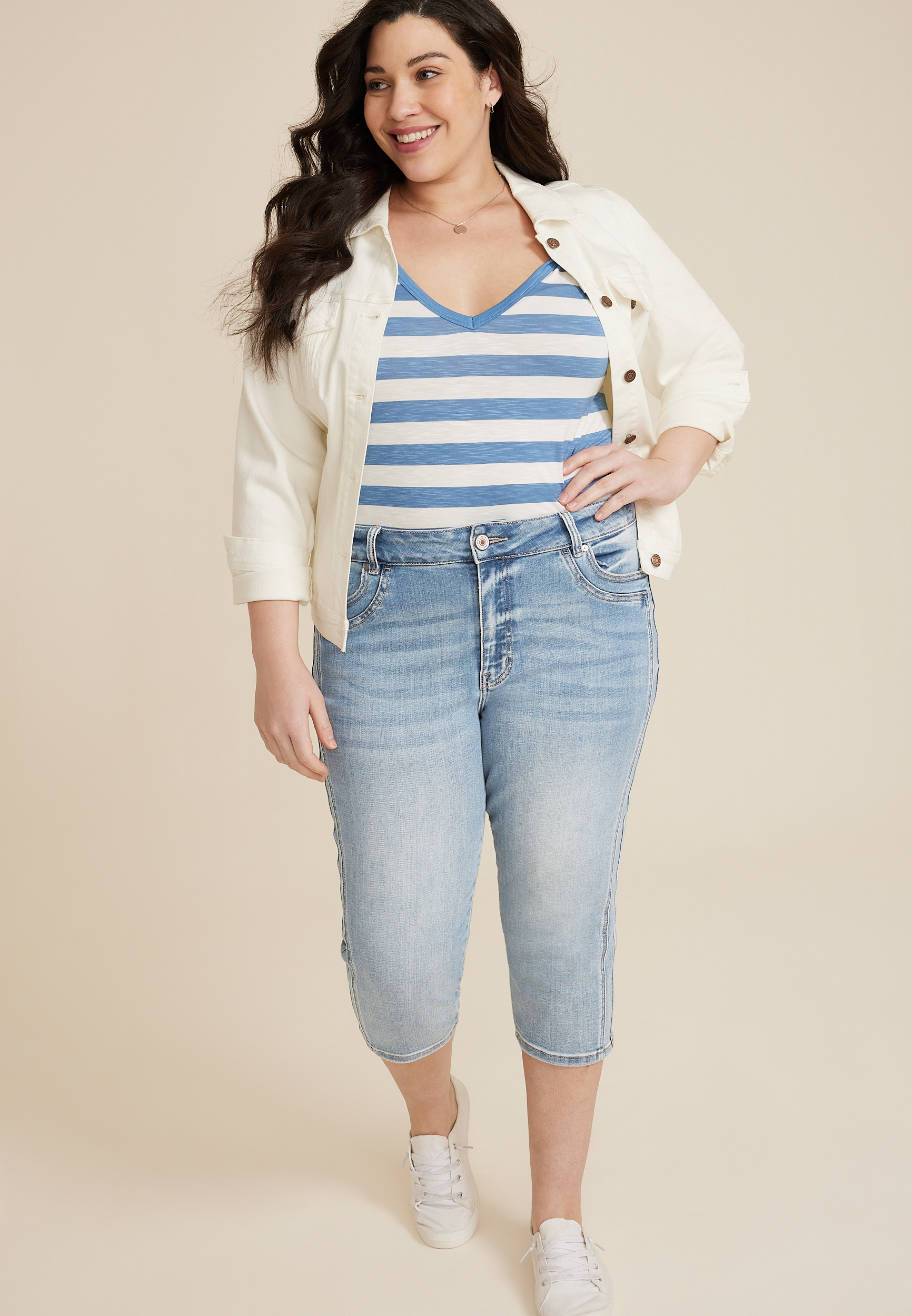 Plus size hot sale jean capris