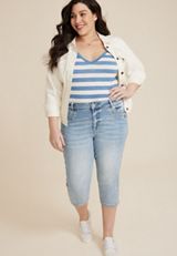 Plus Size KanCan&trade; Light High Rise Side Seam Capri, C3337, small