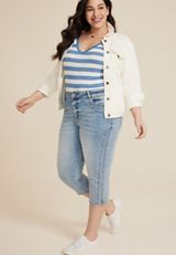 Plus Size KanCan&trade; Light High Rise Side Seam Capri, C3337, small